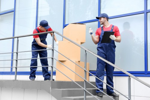 Commercial removals team planning a business move in Becontree