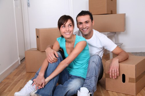 Boxes and furniture being loaded carefully for a local move in Becontree