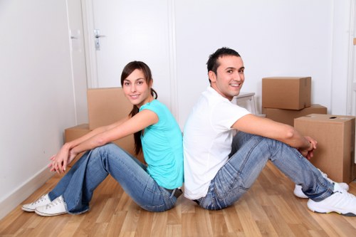 Packed household items ready for house removals in Becontree