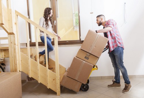 Preparation checklist and packed boxes for a Becontree home move